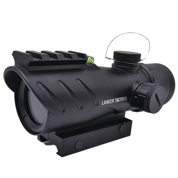 LANCER TACTICAL ENCLOSED RED DOT SIGHT W/ TOP OPTIC RAIL (BLACK)