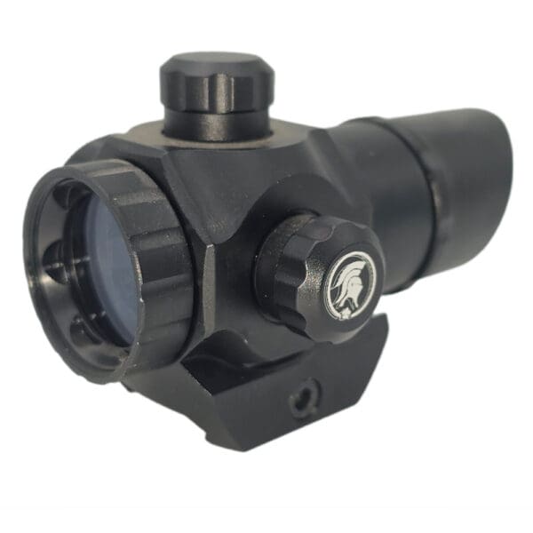 Black Spartan red dot rifle sight.