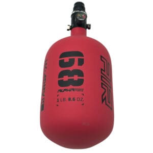 Red Alpha Air 68ci paintball tank.