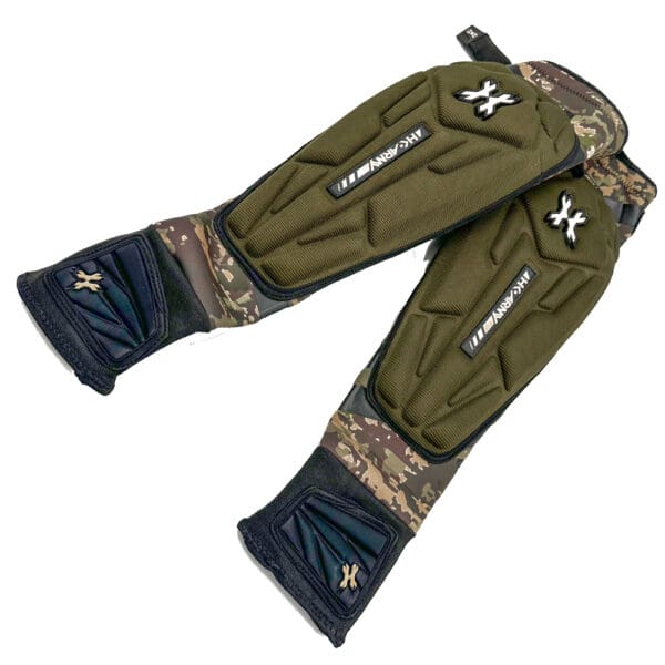 Camouflage elbow pads with black trim.