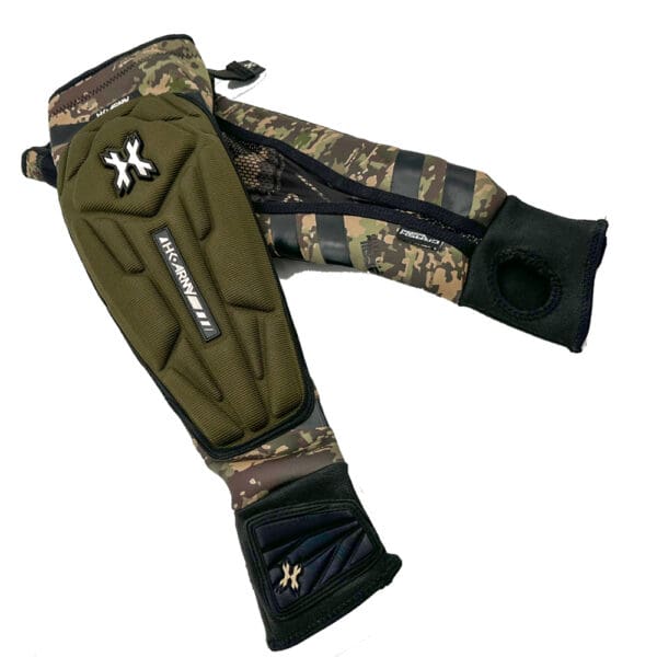 Camouflage elbow pads for paintball.