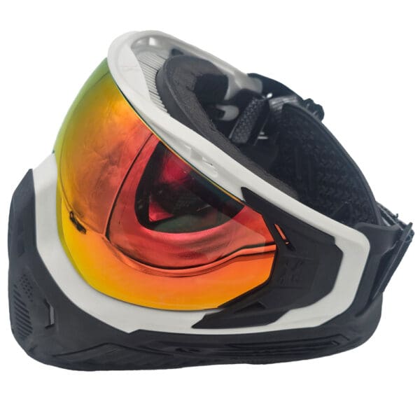 White and black paintball goggle.