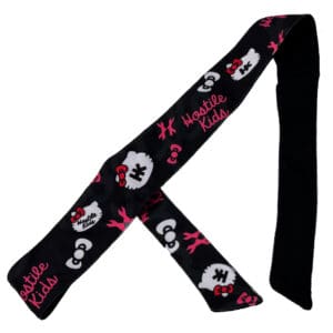 Black headband with Hello Kitty and Hostile Kids logo.