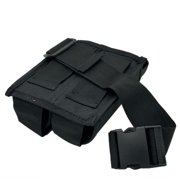 Black tactical double pistol thigh holster.