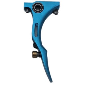 Blue anodized aluminum trigger assembly.