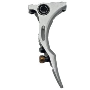 Here's an alt tag for the image: Silver aluminum drop-in trigger.