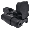 Black laser sight with red dot scope.