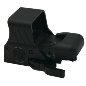 Black red dot sight with switch.