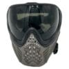 Black paintball mask with thermal lens.