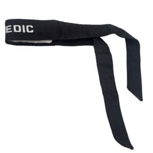 Black athletic headband with Medic logo.