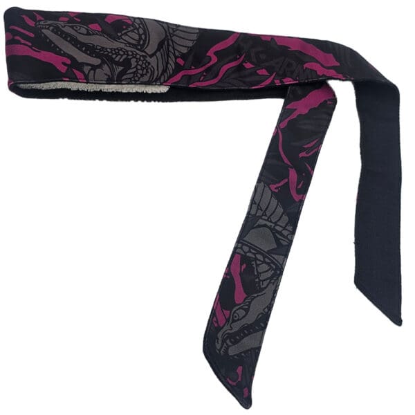 Black and pink patterned head sweatband.