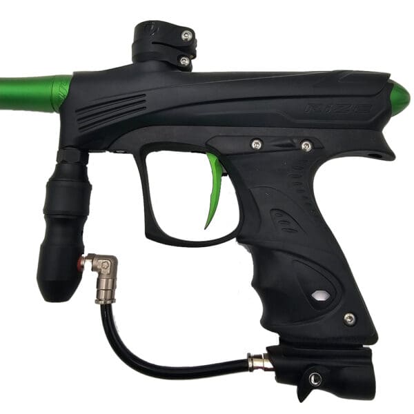 Black and green Rize paintball gun.