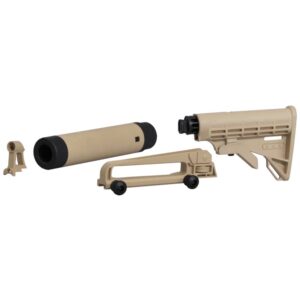 Tippmann Cronus Tactical Mod Kit parts: mock silencer, carry handle, and collapsible stock