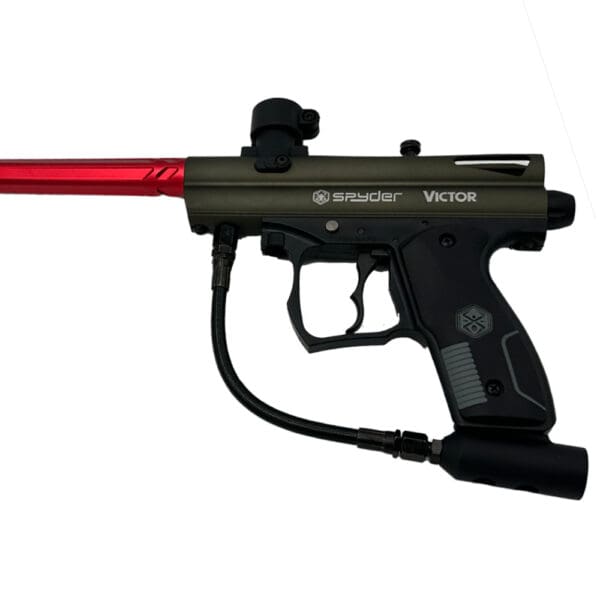 Spyder Victor paintball gun, olive green.