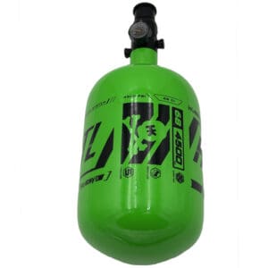 Green 68ci 4500psi paintball tank.