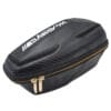 Black zippered hard case with logo.