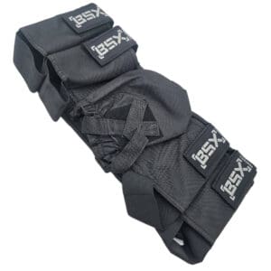 Black BSX paintball thigh pads.