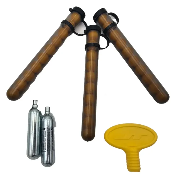 Hunting gear with cartridges and accessories.