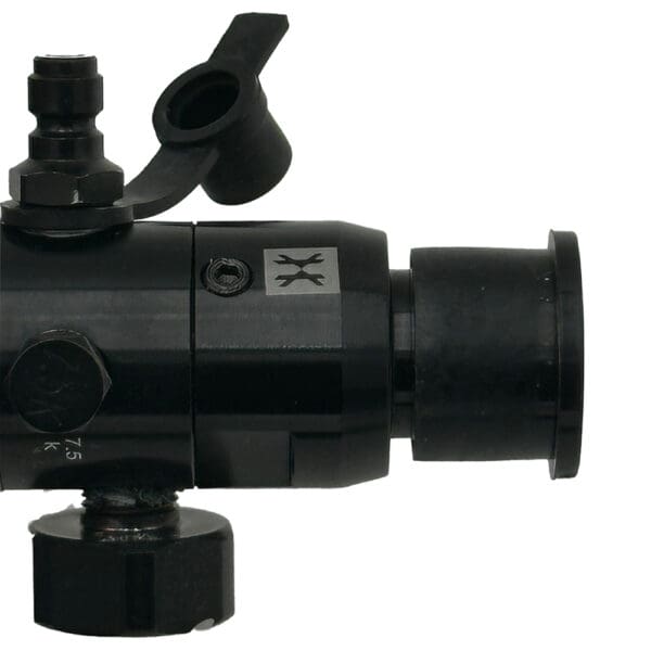 Black pneumatic regulator valve assembly.