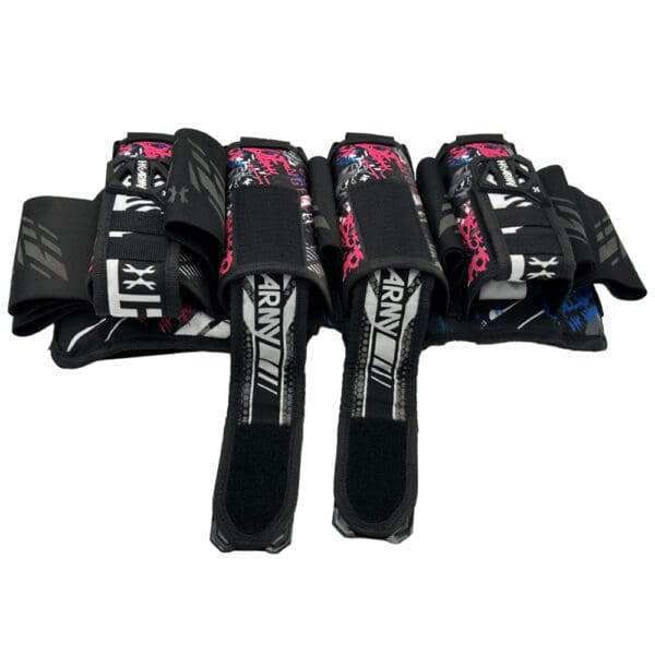 Pink and black paintball pod pack.