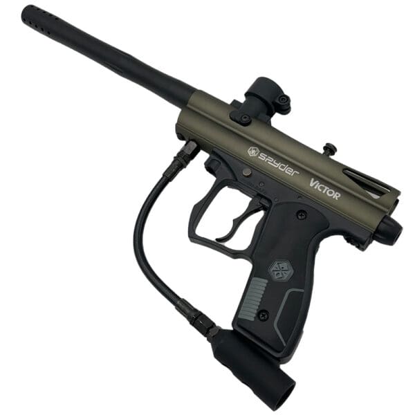 Spyder Victor paintball gun, olive green.