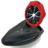 Red and black paintball hopper.