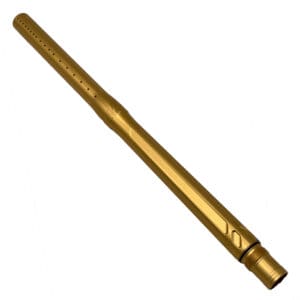 Gold paintball gun barrel.