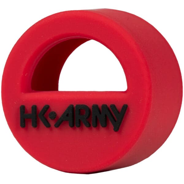 Red HK Army paintball barrel plug.