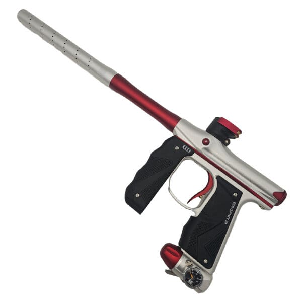 Red and silver Empire paintball gun.