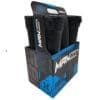 Six black paintball MaxLock pods.