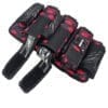 Black paintball pod pack with red accents.