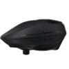 Black paintball hopper on white background.
