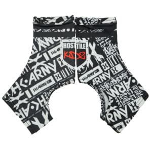 Black and white graphic pattern shorts.