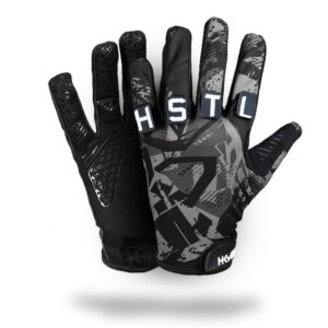 HK Army Freeline Knuckles paintball glove in Slate, grey print, with HSTL letter patches