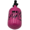 Pink paintball air tank with black markings.