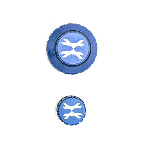 Two blue buttons with white arrow symbols.