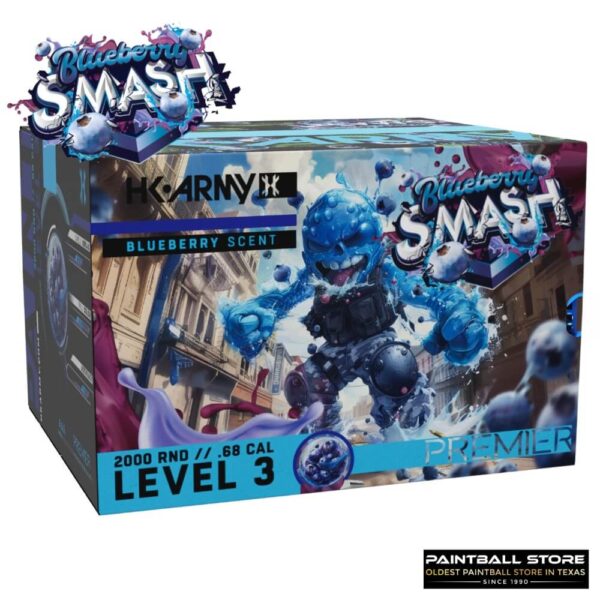HK Army Blueberry Smash Paintballs 2000 count case packaging
