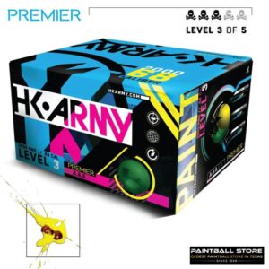 HK Army Premier Level 3 Paintballs 2000 round case packaging