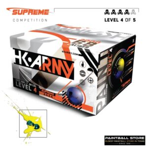 HK Army Supreme Level 4 Paintballs 2000 count competition case