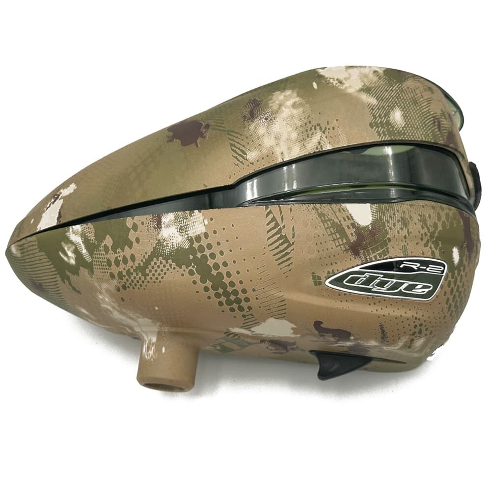 Dye R2 hopper in camo pattern.